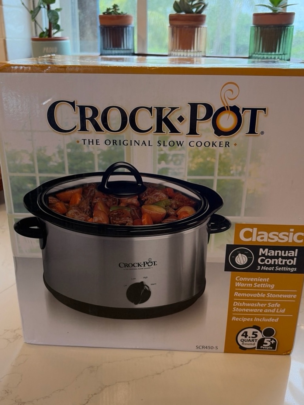 Classic 4.5-Quart Manual Slow Cooker - Stainless Steel - NEW IN BOX